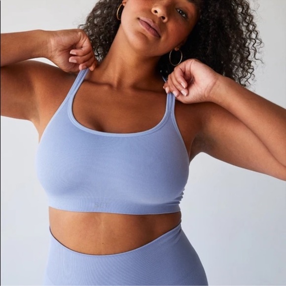 SetActive box bra and leggings in Sky - Picture 1 of 4